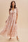 Coral Floral Button Down Front TieMaxi Dress