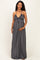 Black Printed V Neck Maternity Maxi Dress