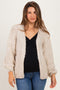 Oatmeal Chunky Knit Bubble Sleeve Maternity Cardigan