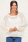 Ivory Open Knit Striped Sweater Top