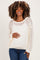 Ivory Open Knit Striped Maternity Sweater Top