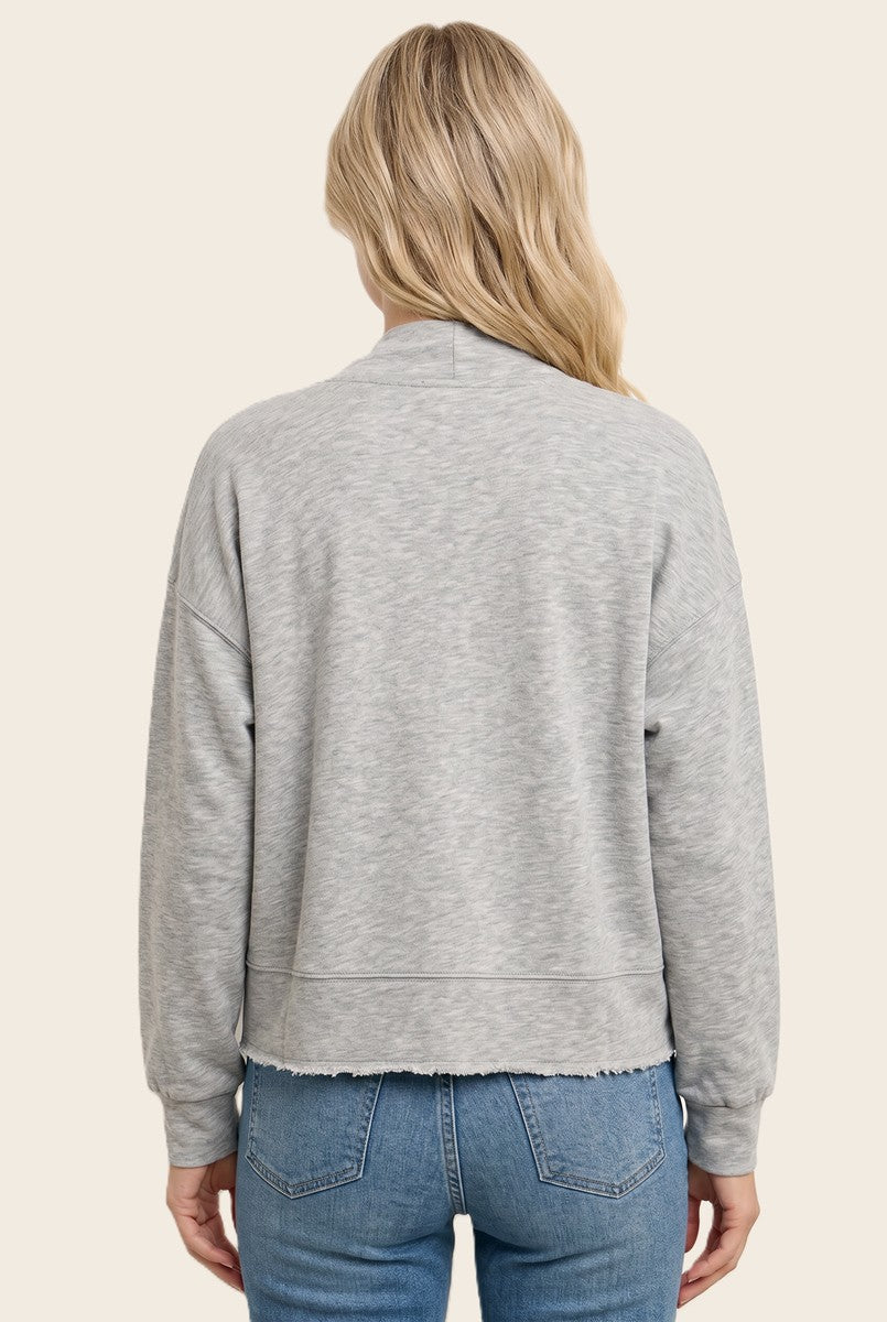 Heather Grey French Terry Shrug Cardigan