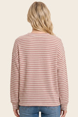 Red Striped Long Sleeve Top