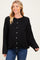 Black Classic Crew Neck Maternity Button Cardigan