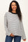 White Striped Knit Maternity Long Sleeve Top