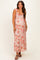 Mocha Floral Sleeveless Maternity Maxi Dress