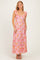 Pink Floral Sleeveless Maxi Dress