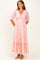 Light Pink Floral Lace V-Neck Maxi Dress