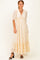 Ivory Floral Lace V-Neck Maxi Dress