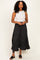 Black Polka Dot Ruffle Hem Maxi Skirt