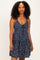 Navy Floral Front Tie Mini Dress
