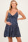 Navy Floral Front Tie Maternity Mini Dress