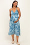 Cornflower Blue Twist Front Cut Out Maternity Midi Dress