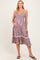 Ivory Floral Lace Up Cutout Maternity Midi Dress