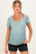 Jade Stripe Ruching Short Sleeve Maternity Top
