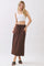 Chocolate Front Tie Maxi Skirt