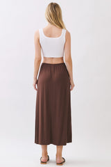 Chocolate Front Tie Maxi Skirt