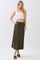Olive Front Tie Maxi Skirt