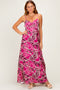 Berry Floral Sleeveless Maxi Dress