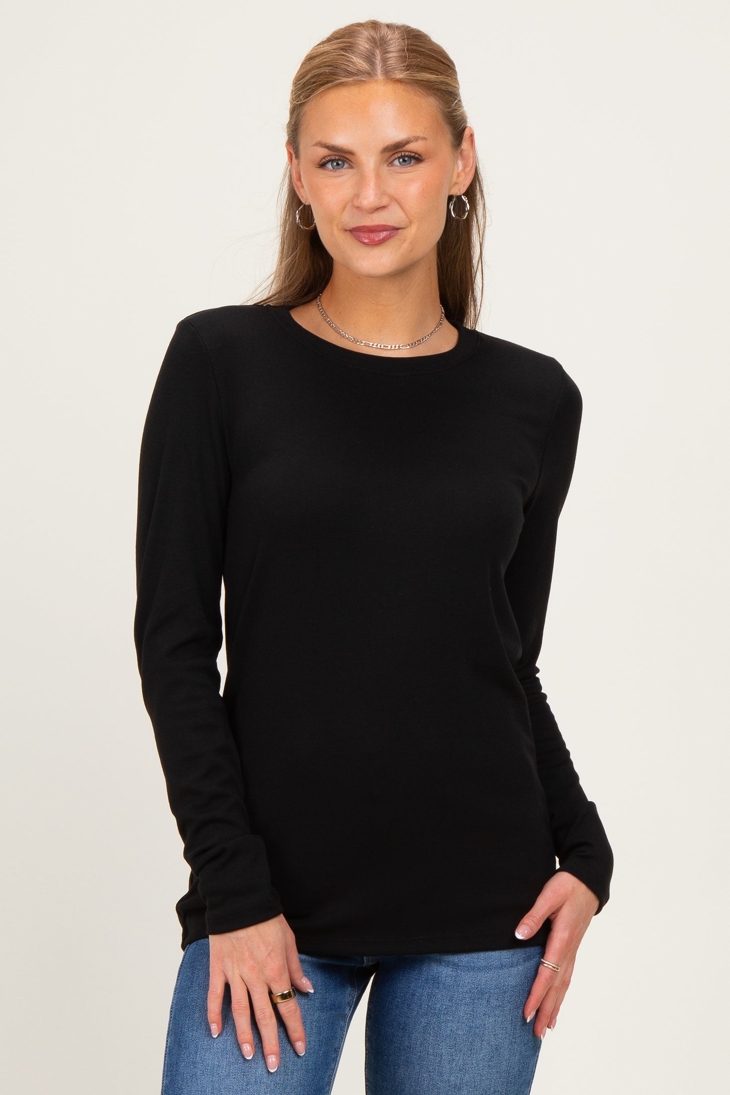 Black Long Sleeve Maternity Top