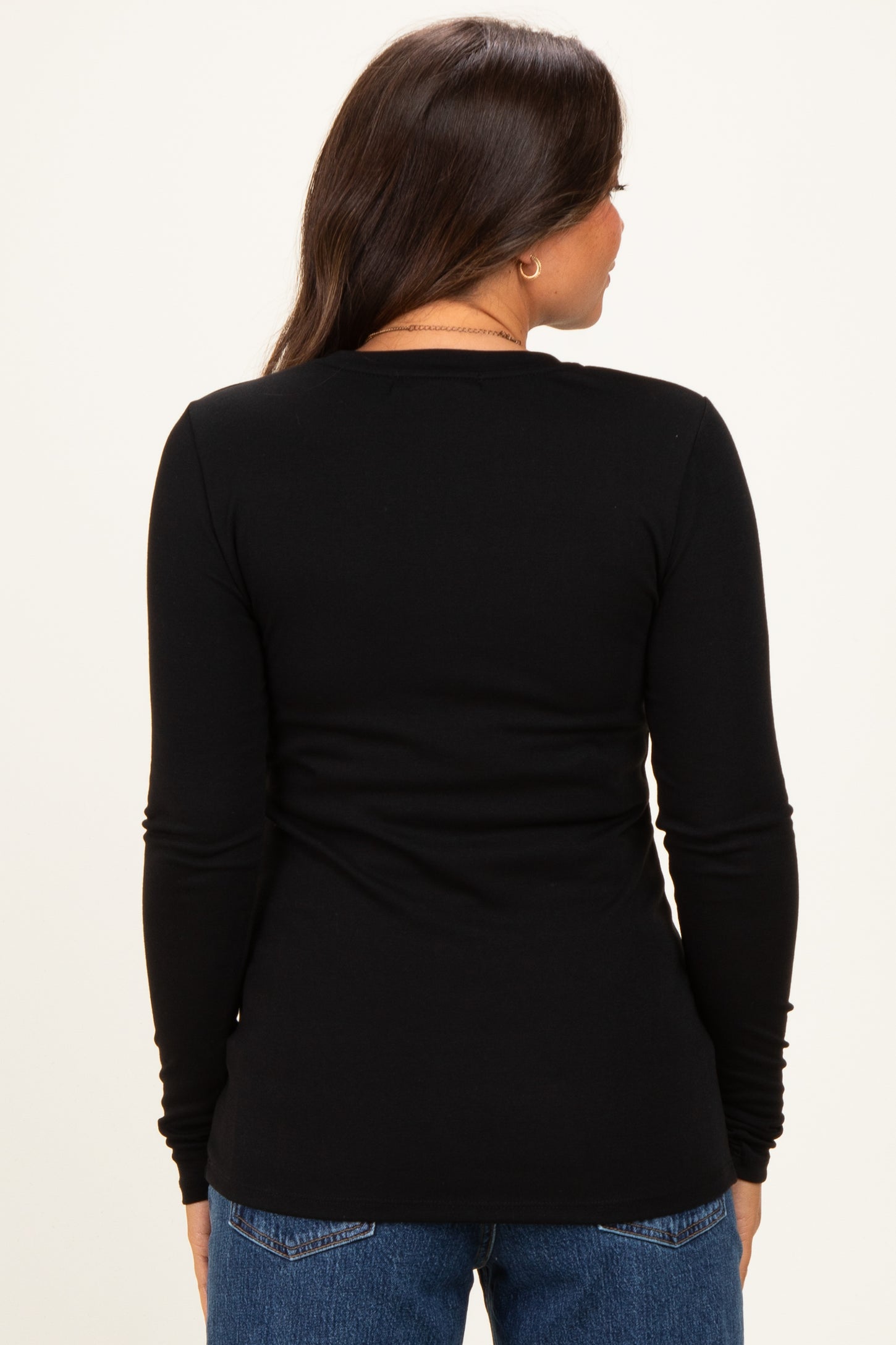 Black Long Sleeve Maternity Top