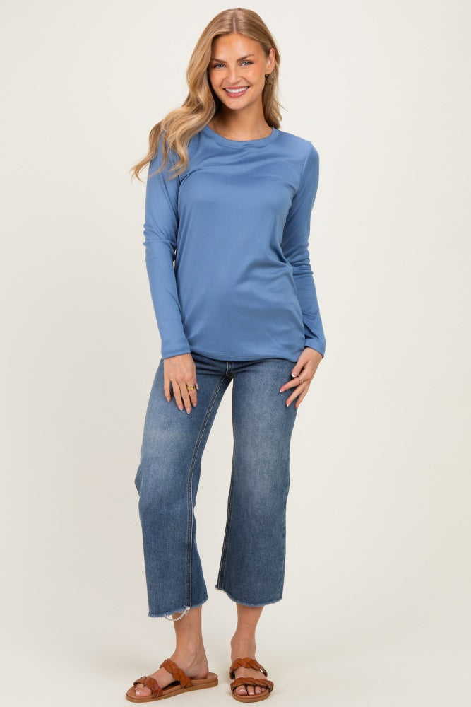 Blue Long Sleeve Top