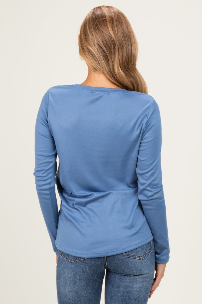 Blue Long Sleeve Top