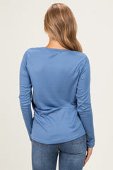Blue Long Sleeve Top