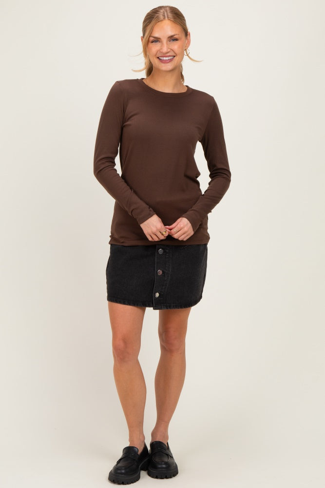 Brown Long Sleeve Top