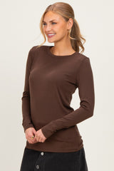 Brown Long Sleeve Top