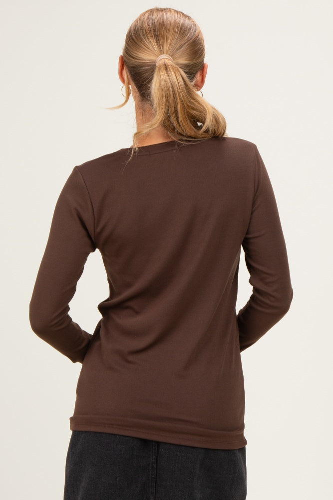 Brown Long Sleeve Top