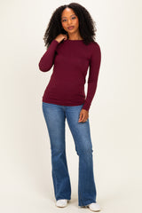Burgundy Long Sleeve Top