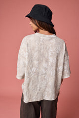 Faded Camo Print Ribbed Loose Fit Shirt