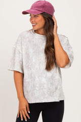 Faded Camo Print Ribbed Loose Fit Maternity Shirt