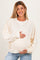 Ivory Floral Colorblock Maternity Sweatshirt