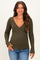 Olive Fitted Long Sleeve Maternity Wrap/ Nursing Top