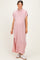 Pink Chambray Maternity Maxi Shirt Dress
