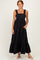 Black Cutout Tie Back Midi Dress