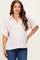 Oatmeal Embroidered Detail Collared Boxy Maternity Top