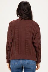 Brown Oversized Cable Knit Sweater