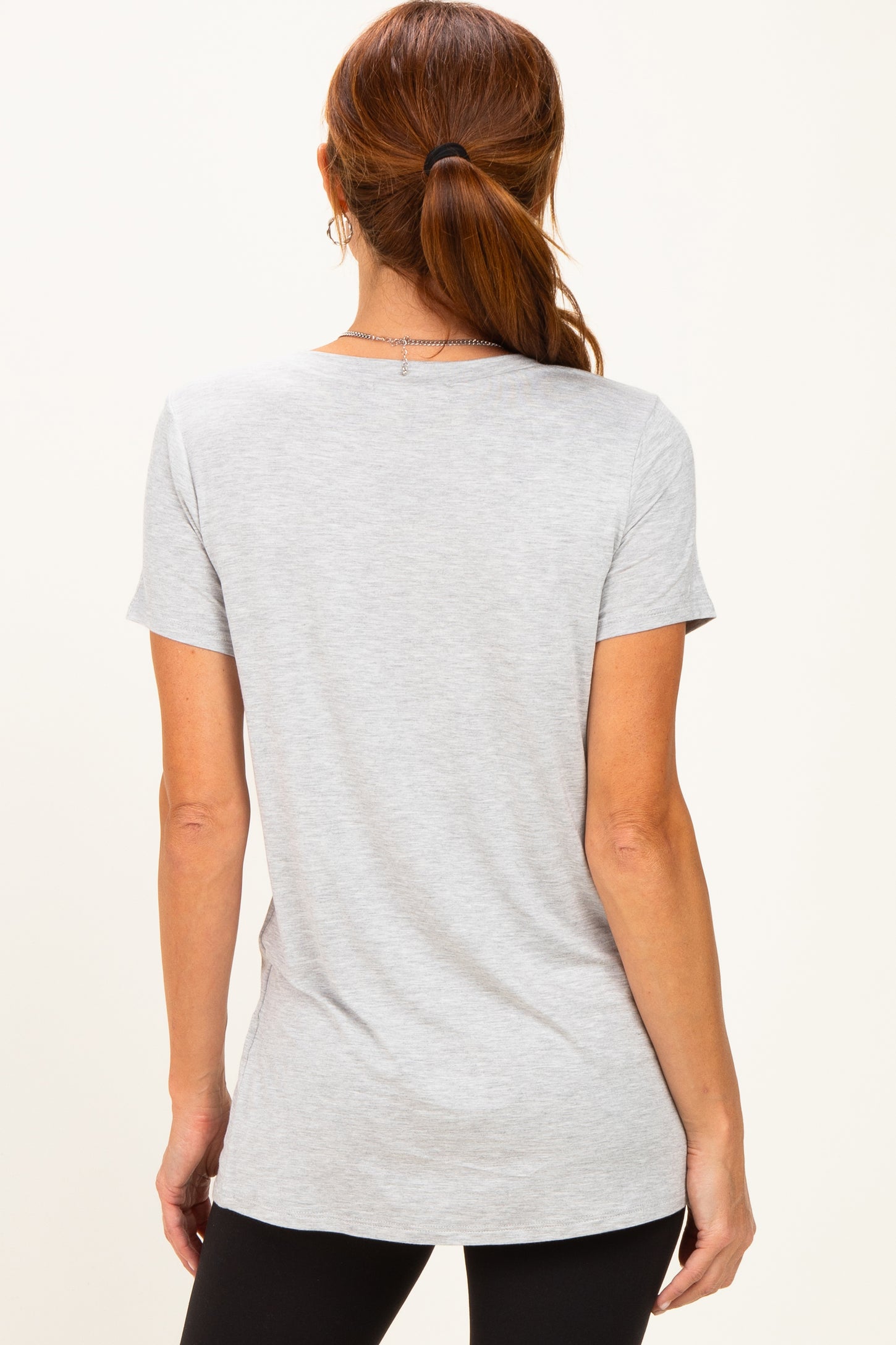 Heather Grey Basic Short Sleeve Top