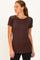 Brown Basic Short Sleeve Top