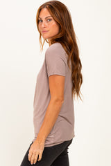 Mocha Basic Short Sleeve Top