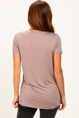 Mocha Basic Short Sleeve Top