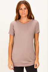 Mocha Basic Short Sleeve Top