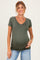 Sage V-Neck Ruched Side Maternity Top
