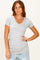 Heather Grey V-Neck Ruched Side Top