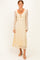 Cream Floral Lace Long Bell Sleeve Midi Dress