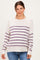 Purple Striped Basic Maternity Sweater