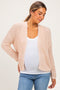 Oatmeal Chunky Waffle Knit Maternity Open Cardigan
